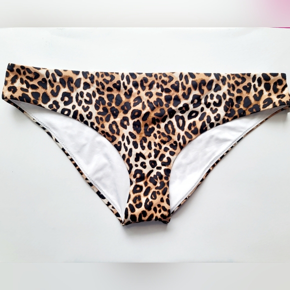 NWT 🐆 Victoria's Secret Pink Bikini Bottom, Leopard Print, Size L - Picture 2 of 8